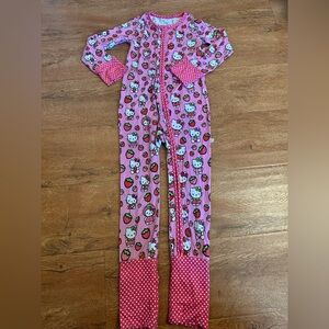 Hello Kitty Pink Strawberry Footed One-Piece Pajama